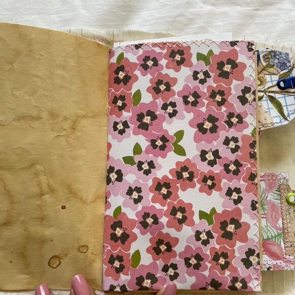 Writing Junk Journal Vintage Style Fabric Cover Diary Includes Ephemera No 17 u - Picture 10 of 16